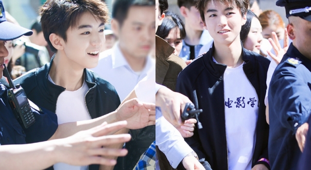 王俊凯北京理工大学活动穿搭 校服也要很时尚