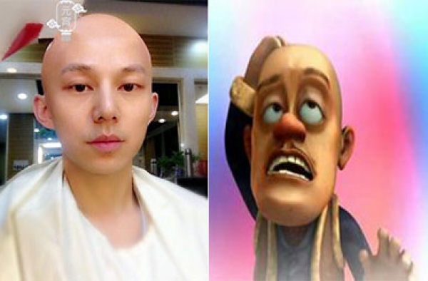 何炅元宵画风突变成关头强 网友：好光滑的大元宵！