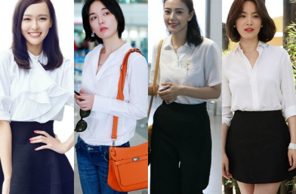 唐嫣吕佳容宋慧乔高圆圆 穿白衬衣最有范儿的女星