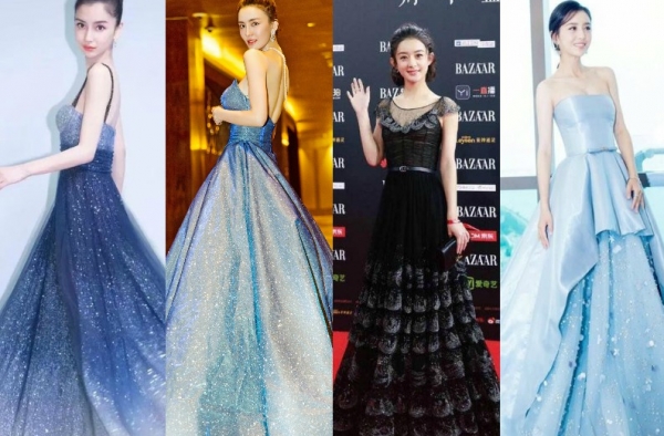 杨颖吕佳容赵丽颖佟丽娅 她们穿星空长裙一秒美成仙