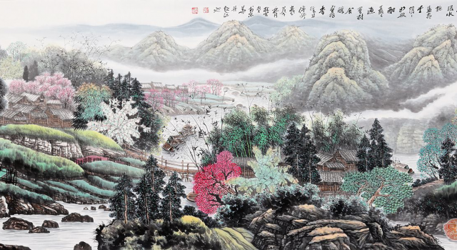 客厅装饰山水画，好山好水缔造家居之美