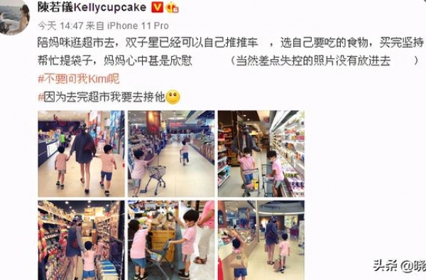林志颖：双胞胎儿子和妈咪购物不仅推车还拎包，像暖男更像男子汉
