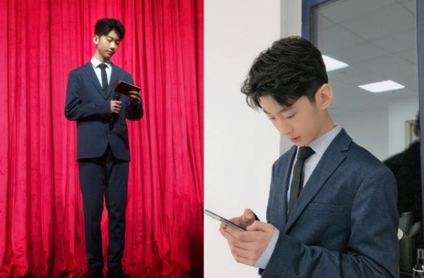 张亮13岁儿子近照显成熟，老爸不让他当模特，却从小带妹妹走秀