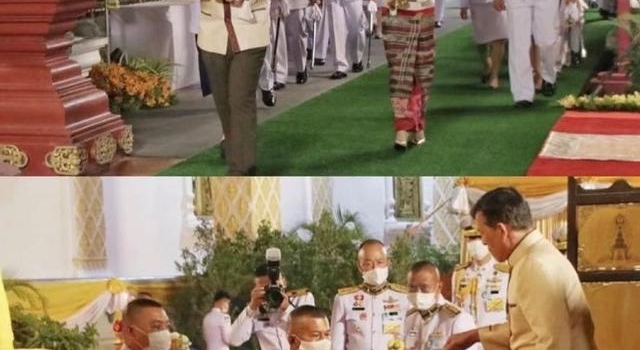 诗妮娜与泰王穿情侣装！“亚洲蹲”身姿婀娜，苏提达被忘记显落寞