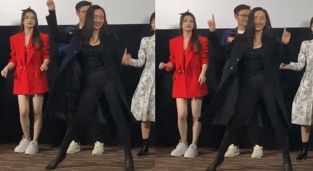 王智跳热舞小肚子明显，没了校花＂秋雅＂风采，比旁边李沁差太多